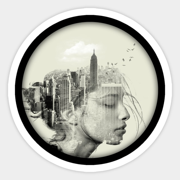 New York City Dreaming 2 Sticker by Vin Zzep